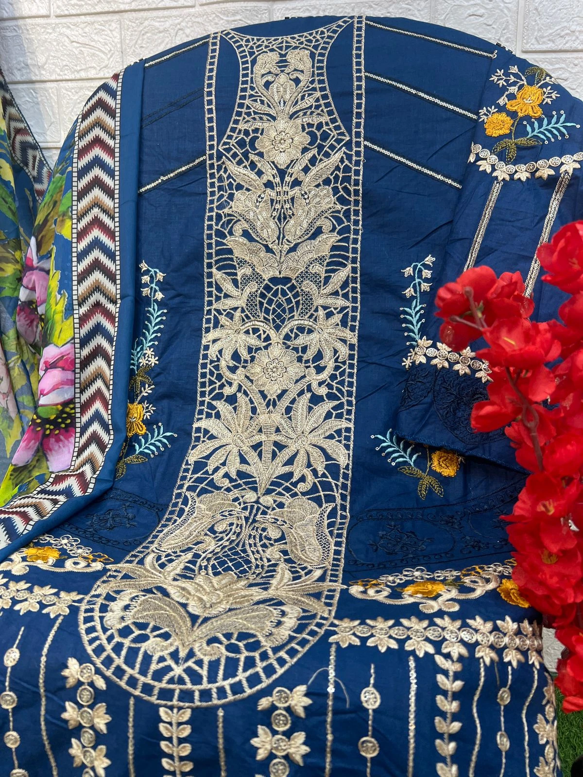 Al_Khushbu Maria B Pure Cambric Cotton Wholesale Pakistani Salwar Suit Catalog — Wholesale Salwar Suits, MPA wholesale from Surat - Gallery Image 4